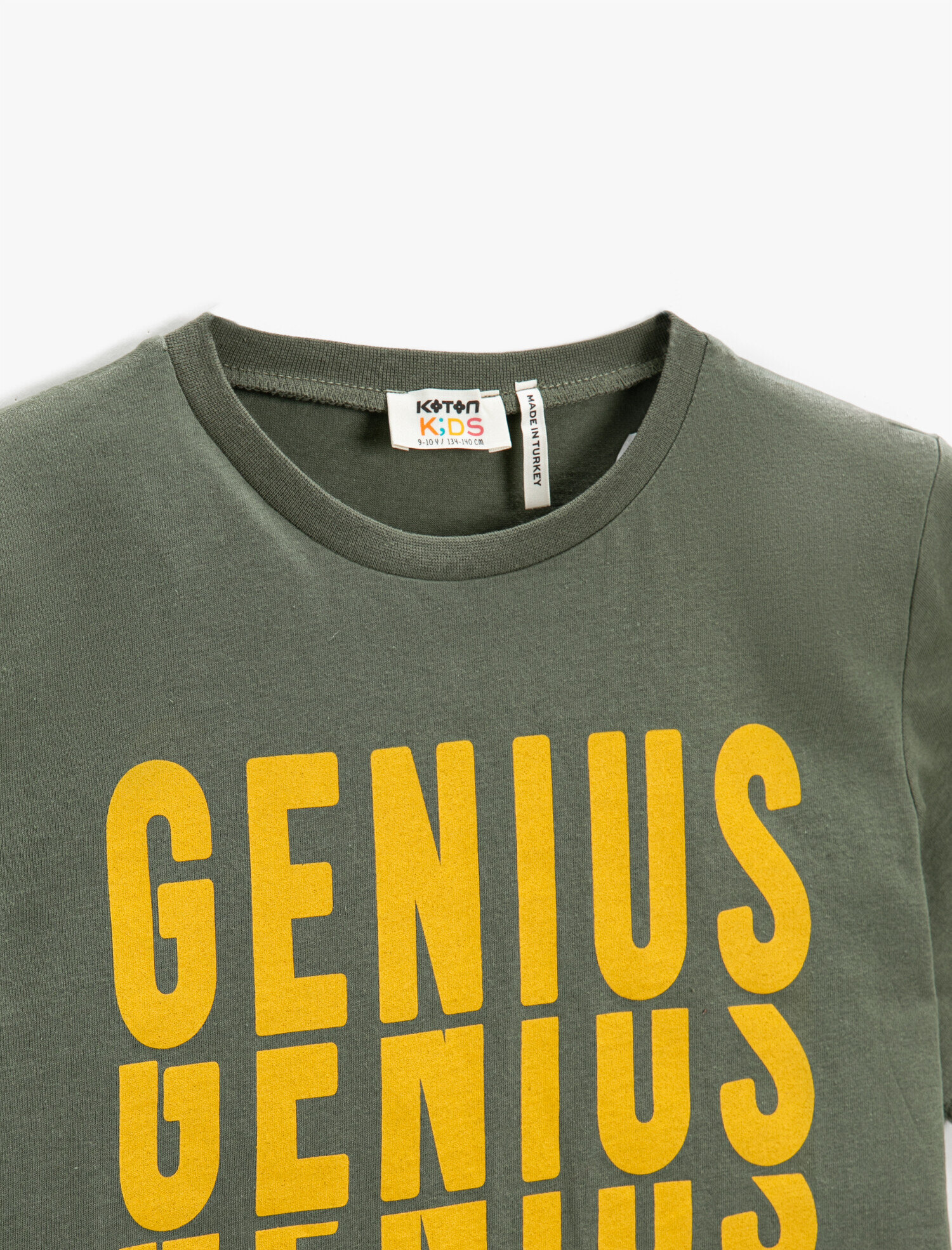  Erkek Çocuk Slogan Baskılı Kısa Kollu Tişört Pamuklu Bisiklet Yaka