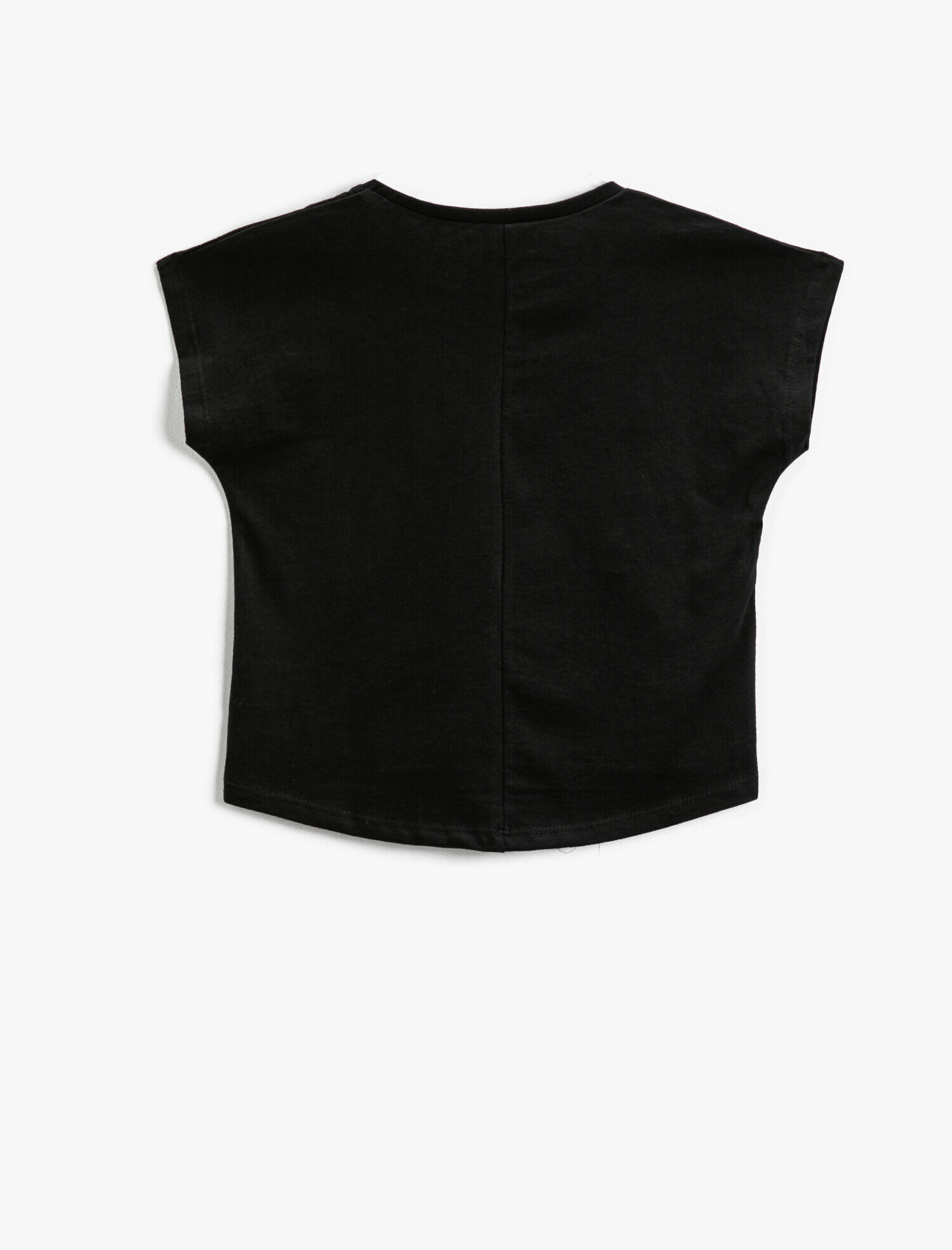  Kız Çocuk Slogan Baskılı Kısa Kollu Tişört Pamuklu