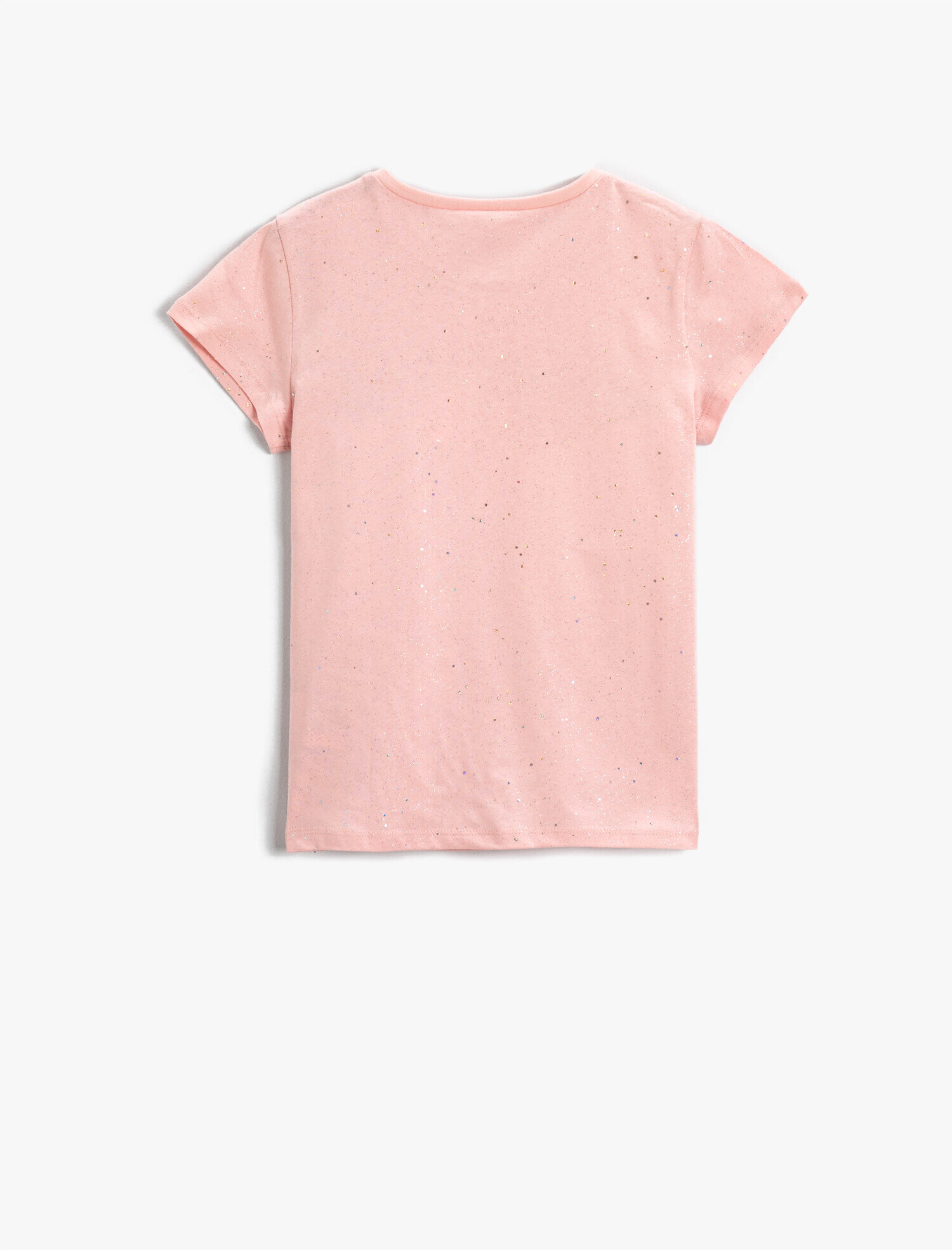  Kız Çocuk Baskılı Kısa Kollu Tişört Pamuklu Bisiklet Yaka