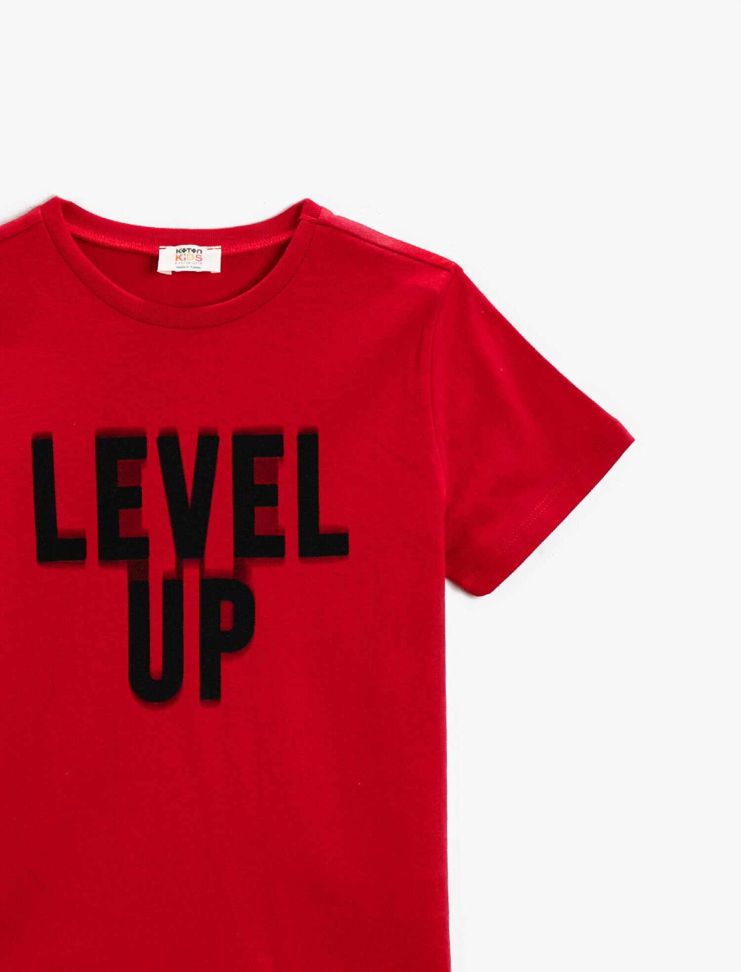  Erkek Çocuk Slogan Baskılı Tişört Pamuklu Kısa Kollu