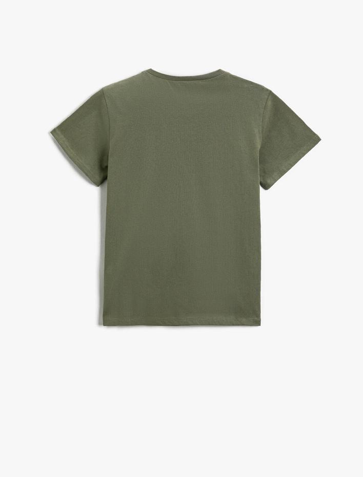 Erkek Çocuk Slogan Baskılı Kısa Kollu Tişört Pamuklu