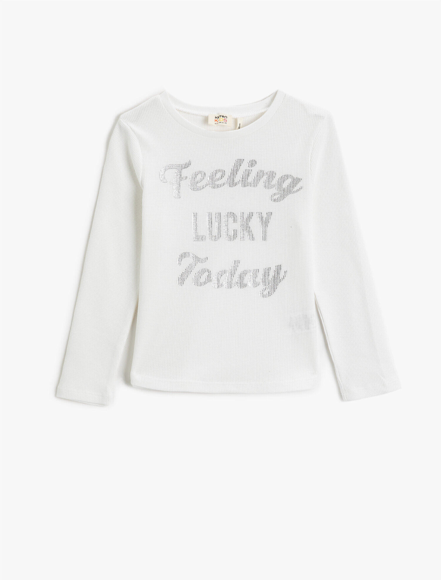  Kız Çocuk Slogan Baskılı Tişört Pamuklu