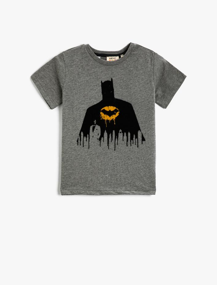 Erkek Çocuk Batman Lisanslı Baskılı Kısa Kollu Tişört