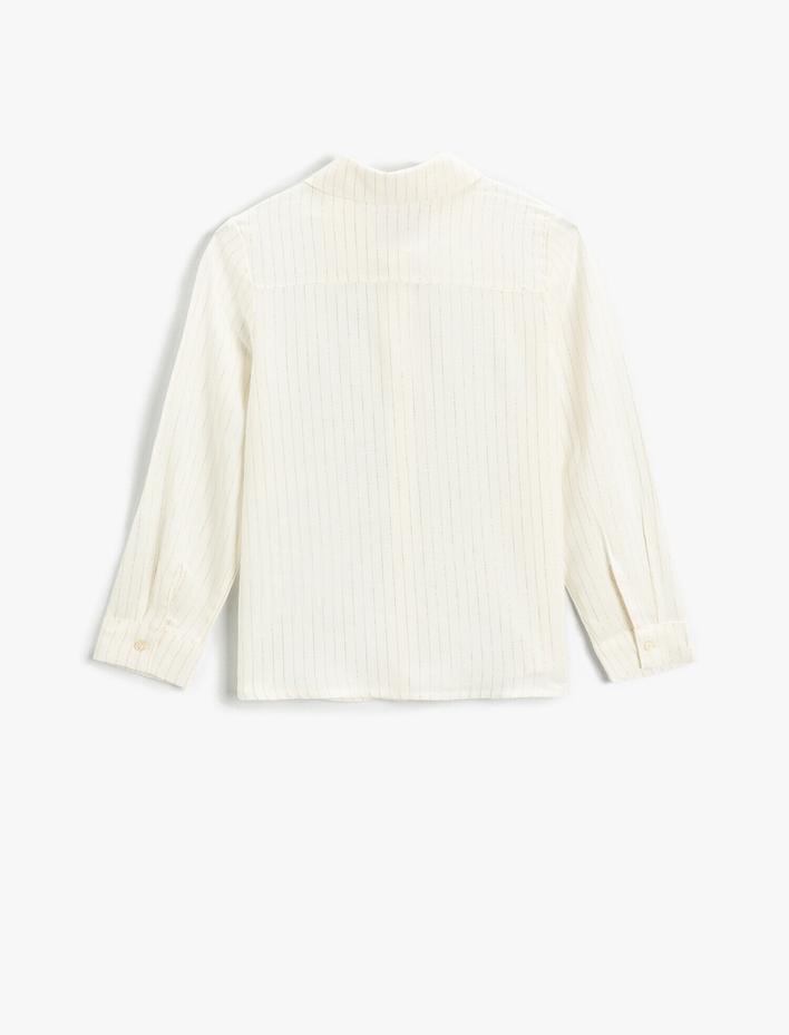 Kız Çocuk Gömlek Sim Şeritli Uzun Kollu