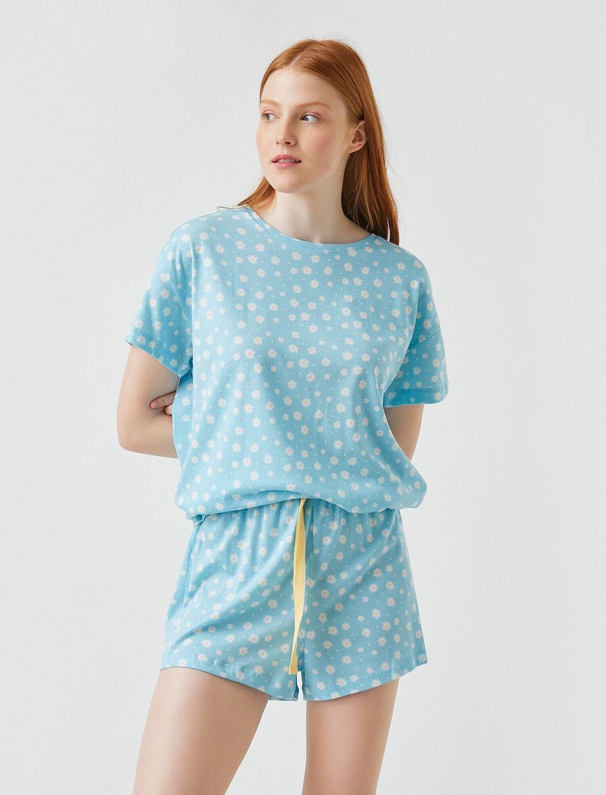   Pamuklu Baskılı Pijama Seti