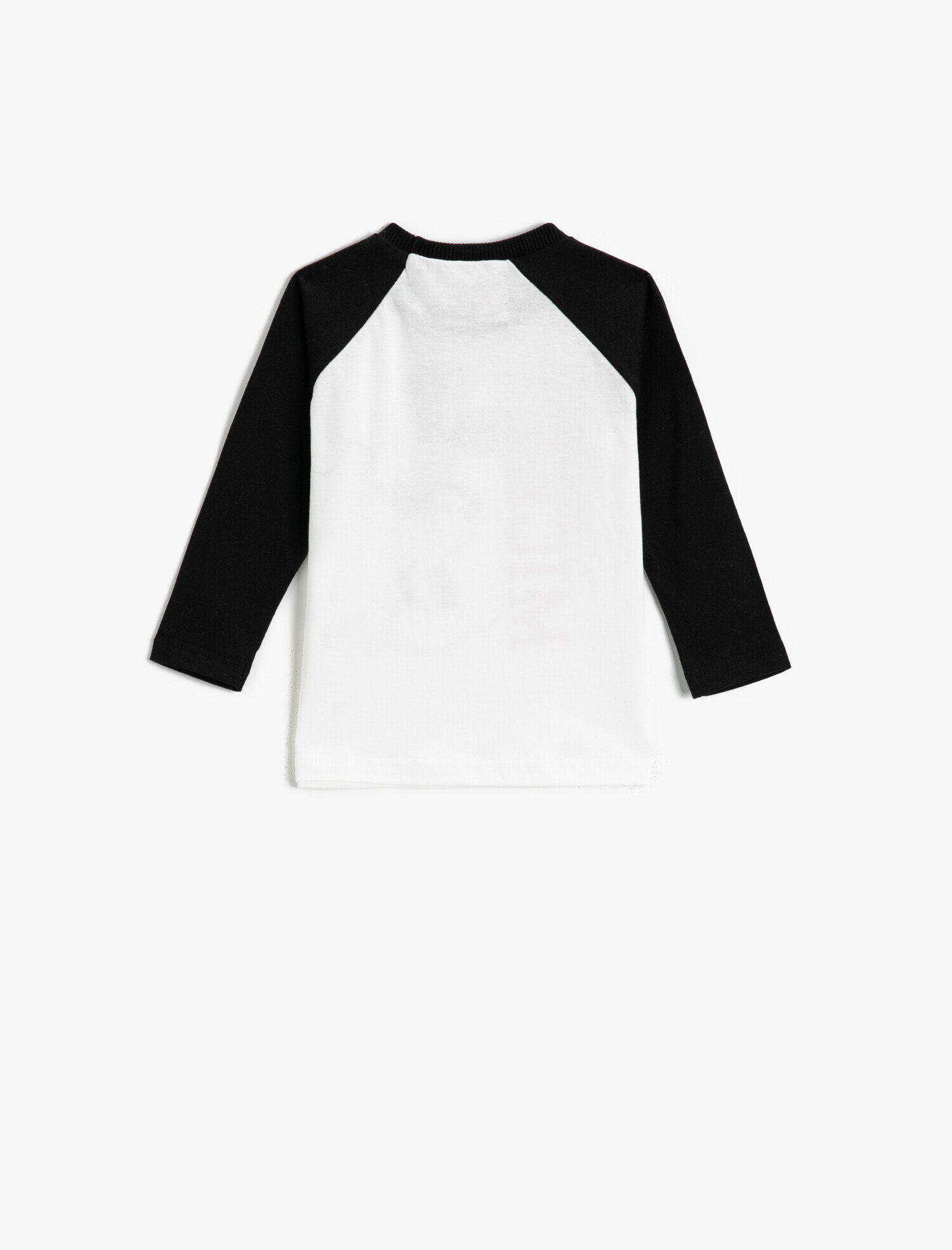  Erkek Bebek Mickey Mouse Baskılı Tişört Uzun Kollu Bisiklet Yaka Lisanslı Pamuklu