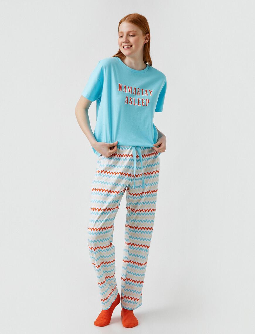   Pamuklu Kısa Kollu Pijama Takımı