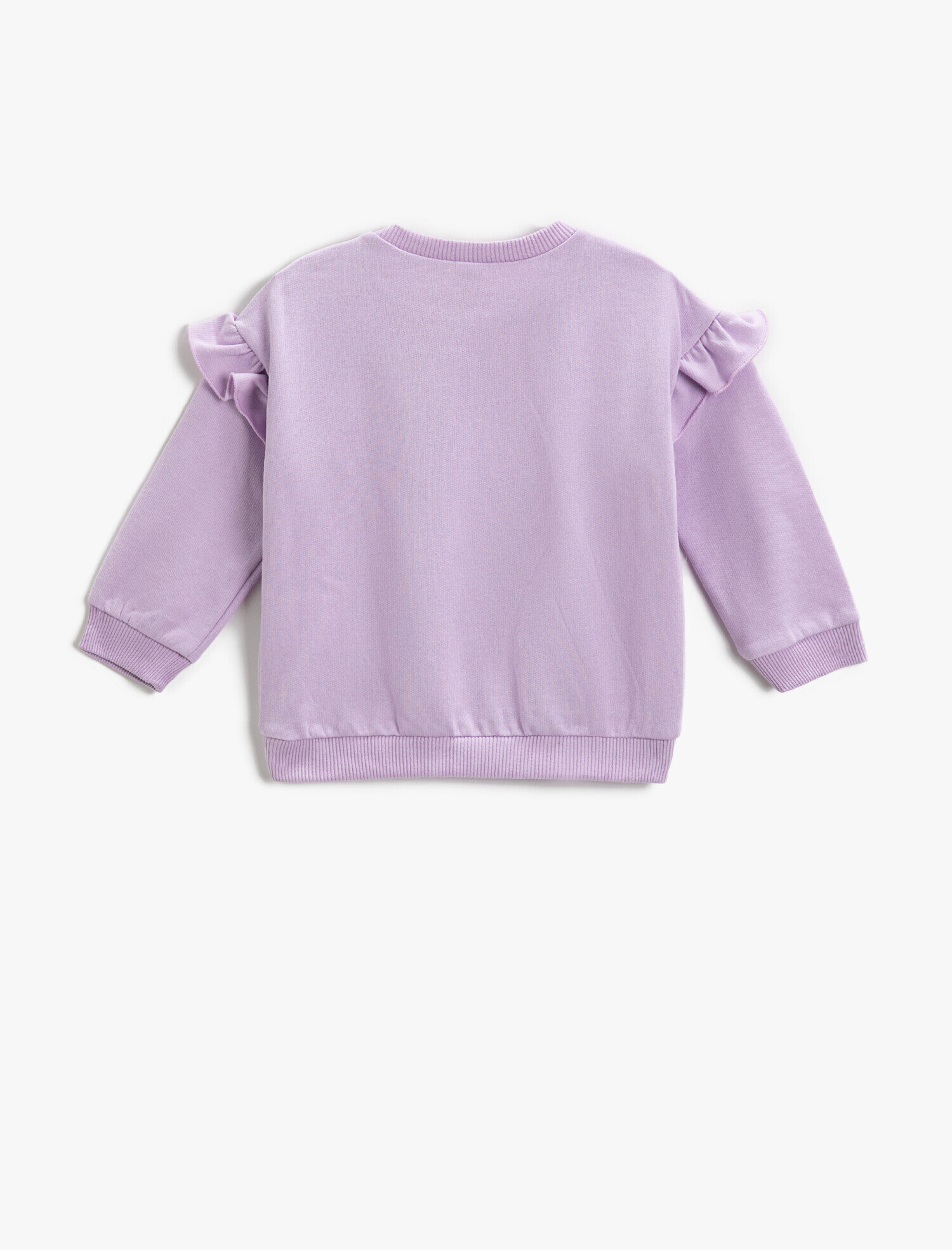  Kız Bebek Love Baskılı Fırfırlı Sweatshirt Pamuklu