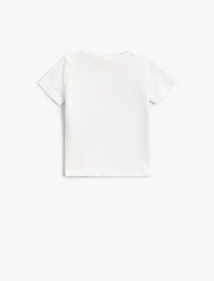 Kız Bebek Dondurma Baskılı Kısa Kollu Tişört Pamuklu