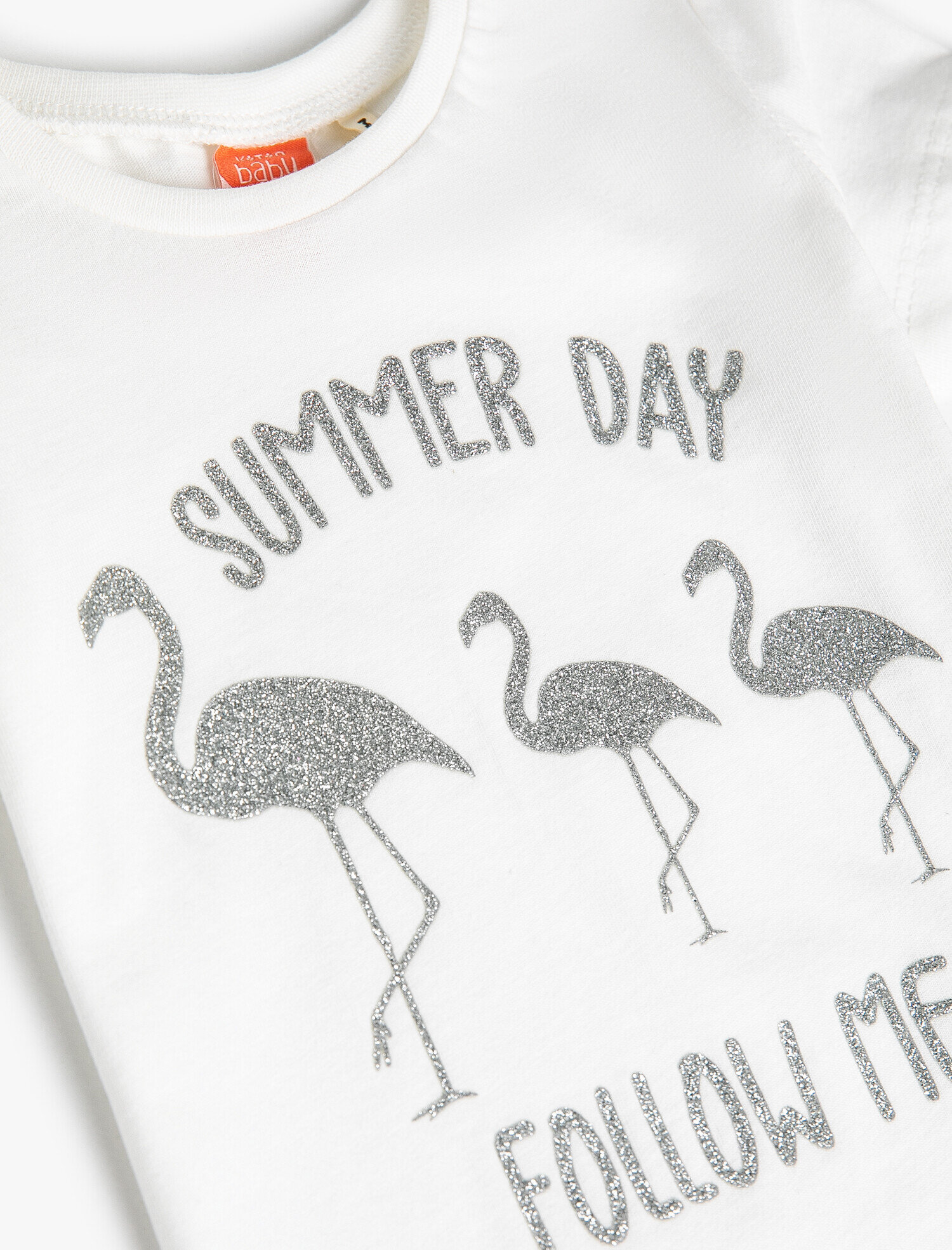  Kız Bebek Baskılı Kısa Kollu Tişört Pamuklu