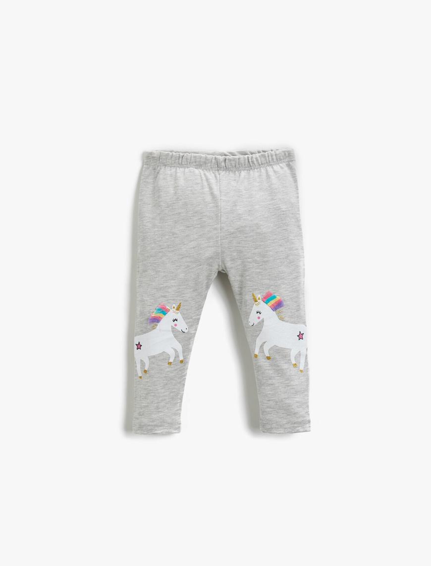  Kız Bebek Unicorn Baskılı Tayt