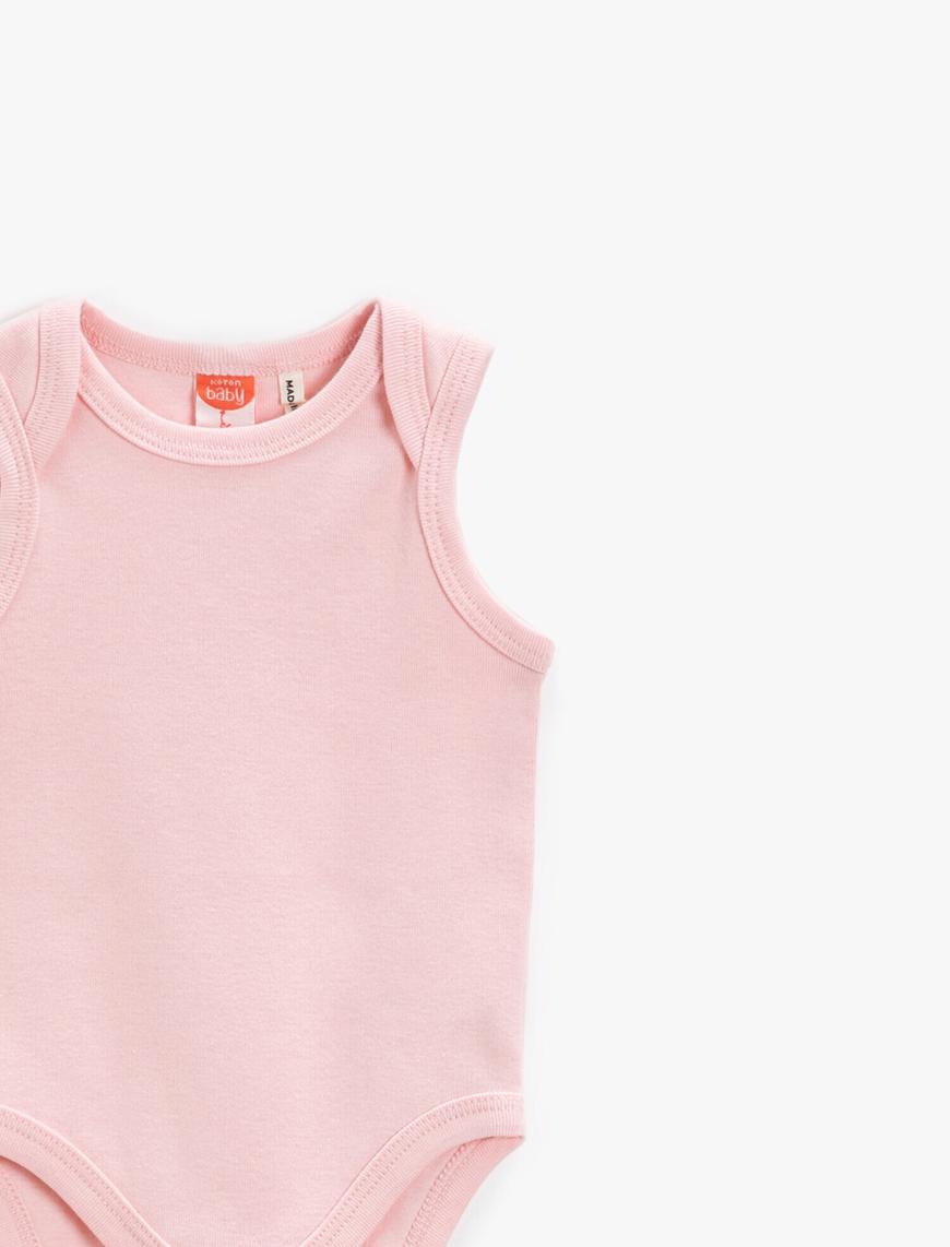  Kız Bebek Kolsuz Çıtçıtlı Body Pamuklu