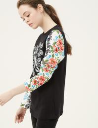 Çiçekli Sweatshirt