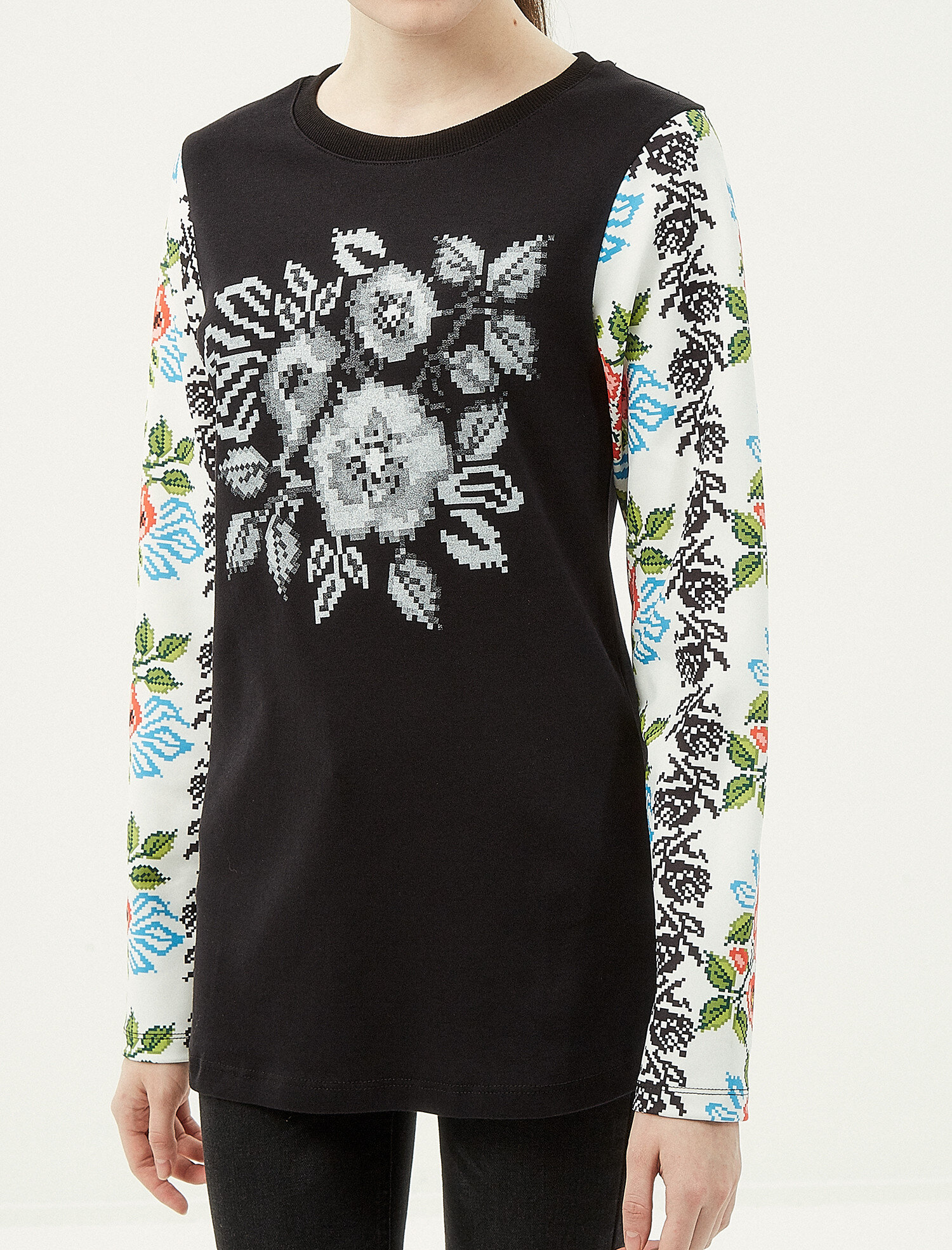   Çiçekli Sweatshirt