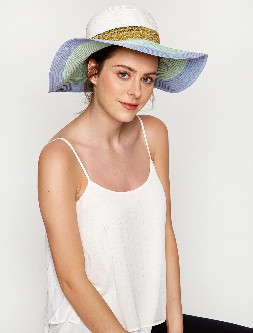  Kadın Renk Bloklu Şapka