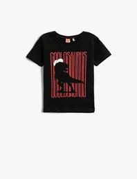 Dinozor Baskılı Kısa Kollu Tişört Pamuklu