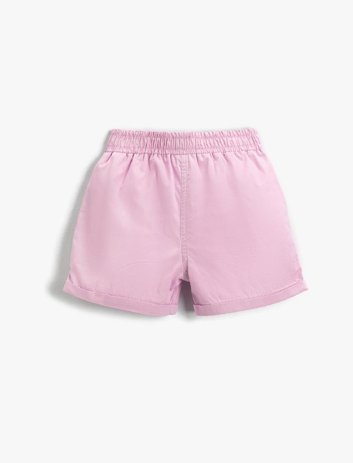Kız Çocuk Basic Fiyonklu Şort Pamuklu