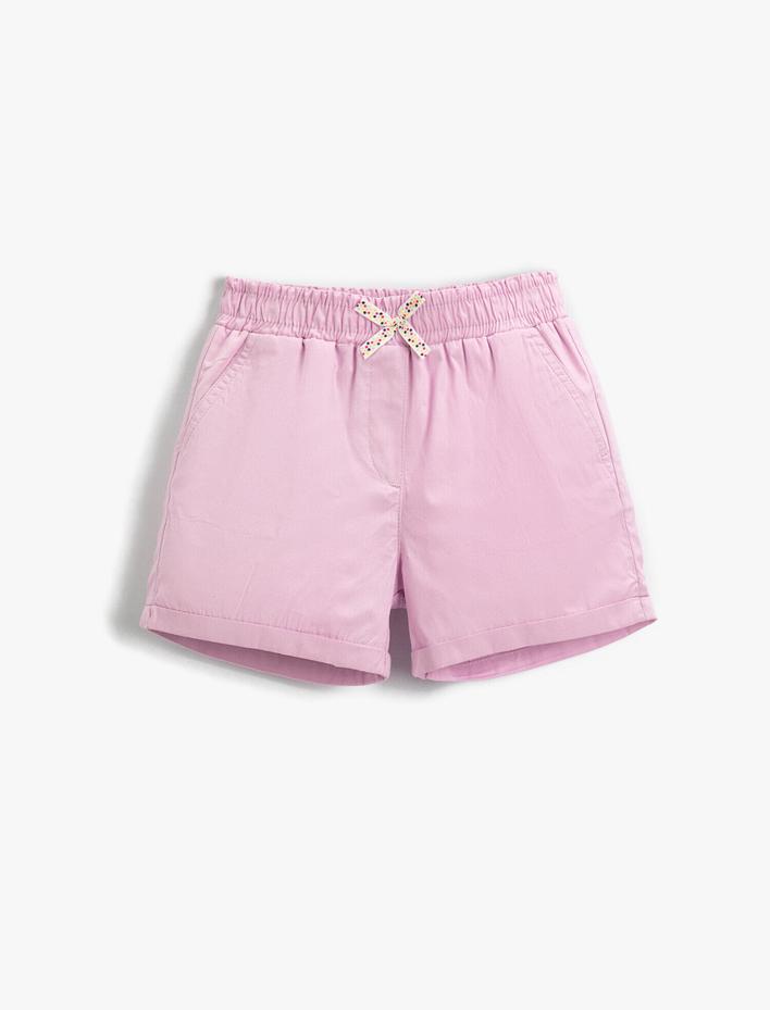 Kız Çocuk Basic Fiyonklu Şort Pamuklu