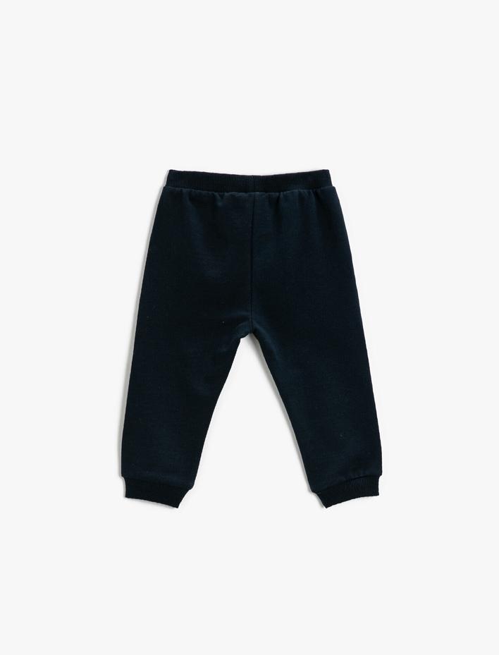 Erkek Bebek Kanguru Cepli Baskılı Jogger Eşofman Altı