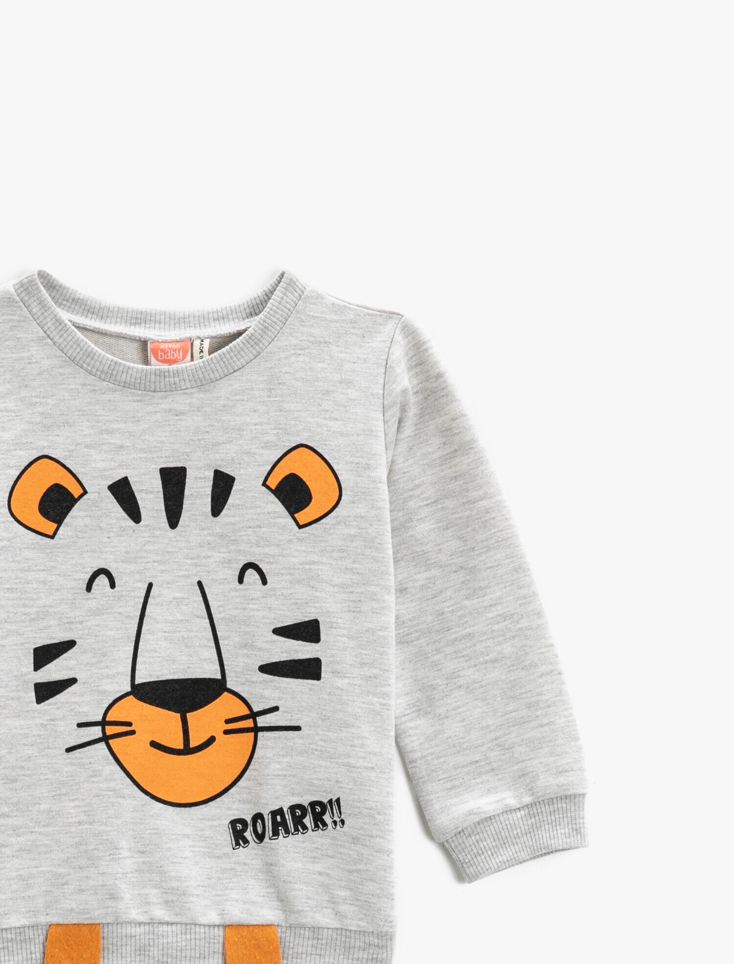  Erkek Bebek Hayvan Baskılı Sweatshirt Bisiklet Yaka