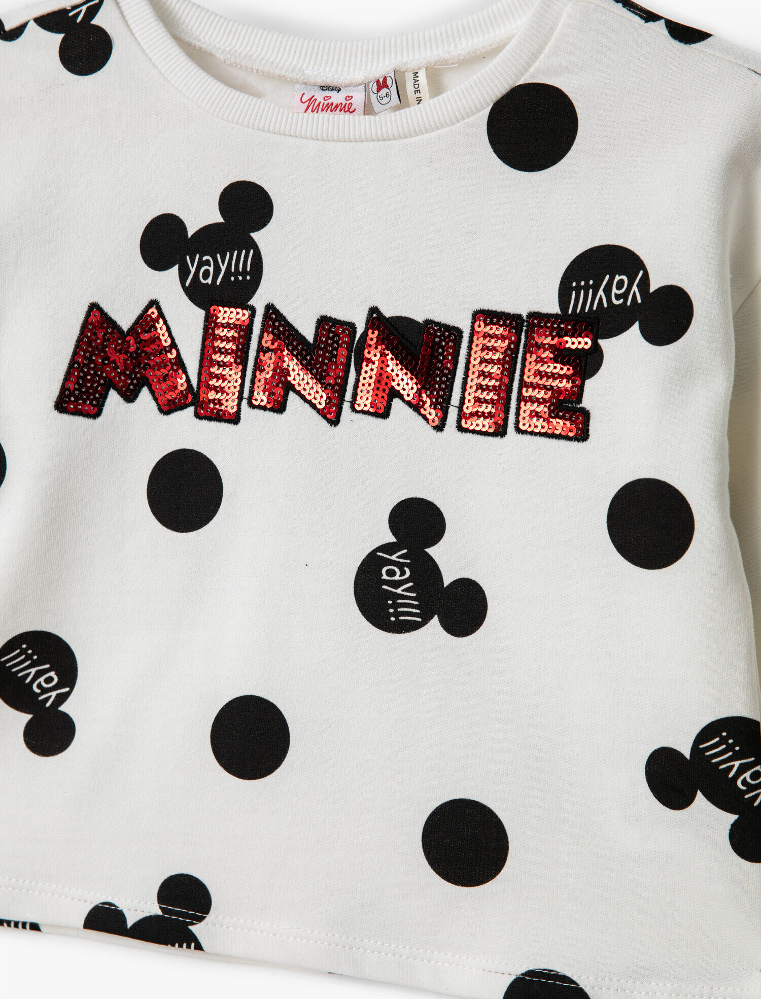  Kız Çocuk Minnie Mouse Lisanslı Pullu Sweatshirt