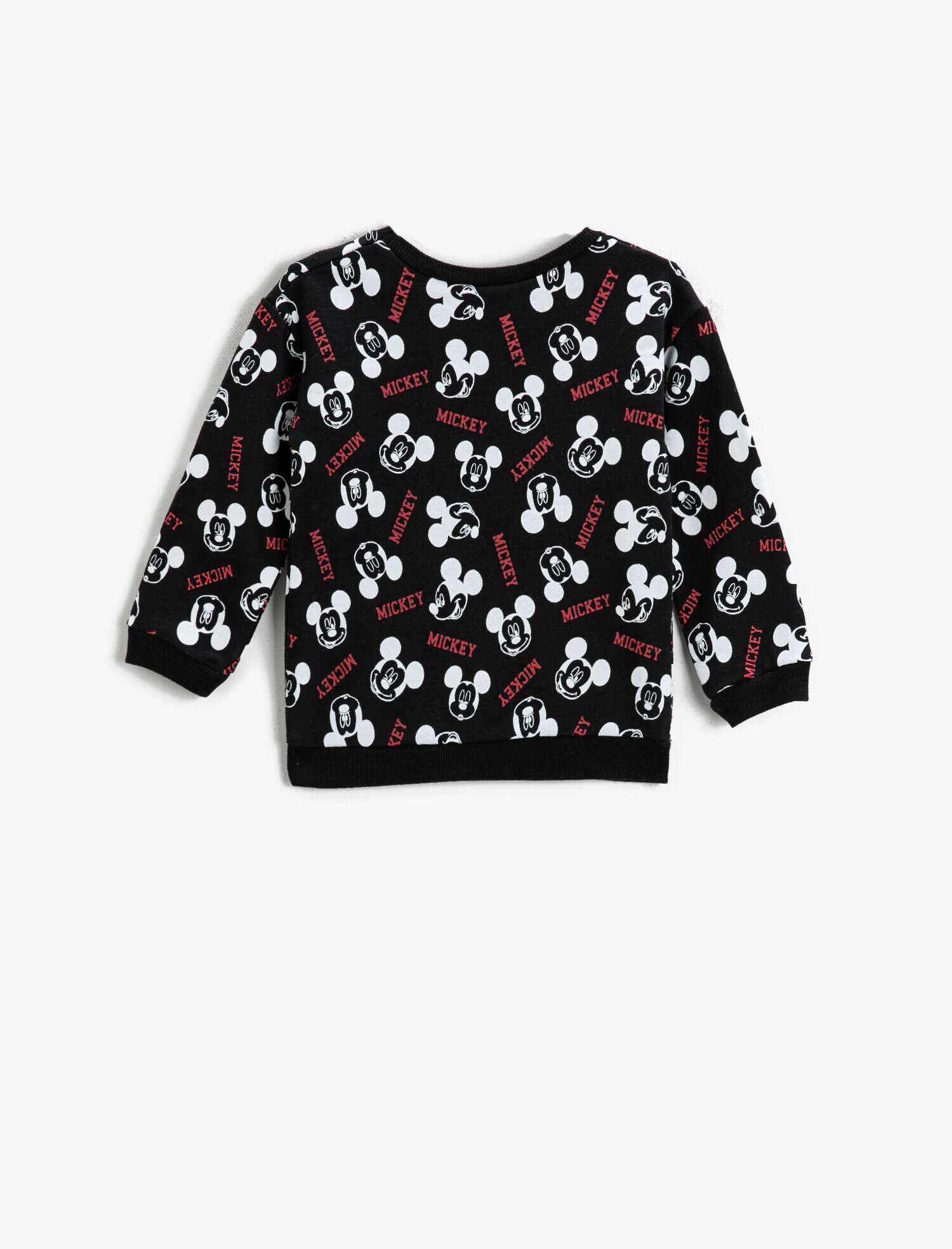  Erkek Bebek Mickey Mouse Baskılı Sweatshirt Bisiklet Yaka Lisanslı Pamuklu