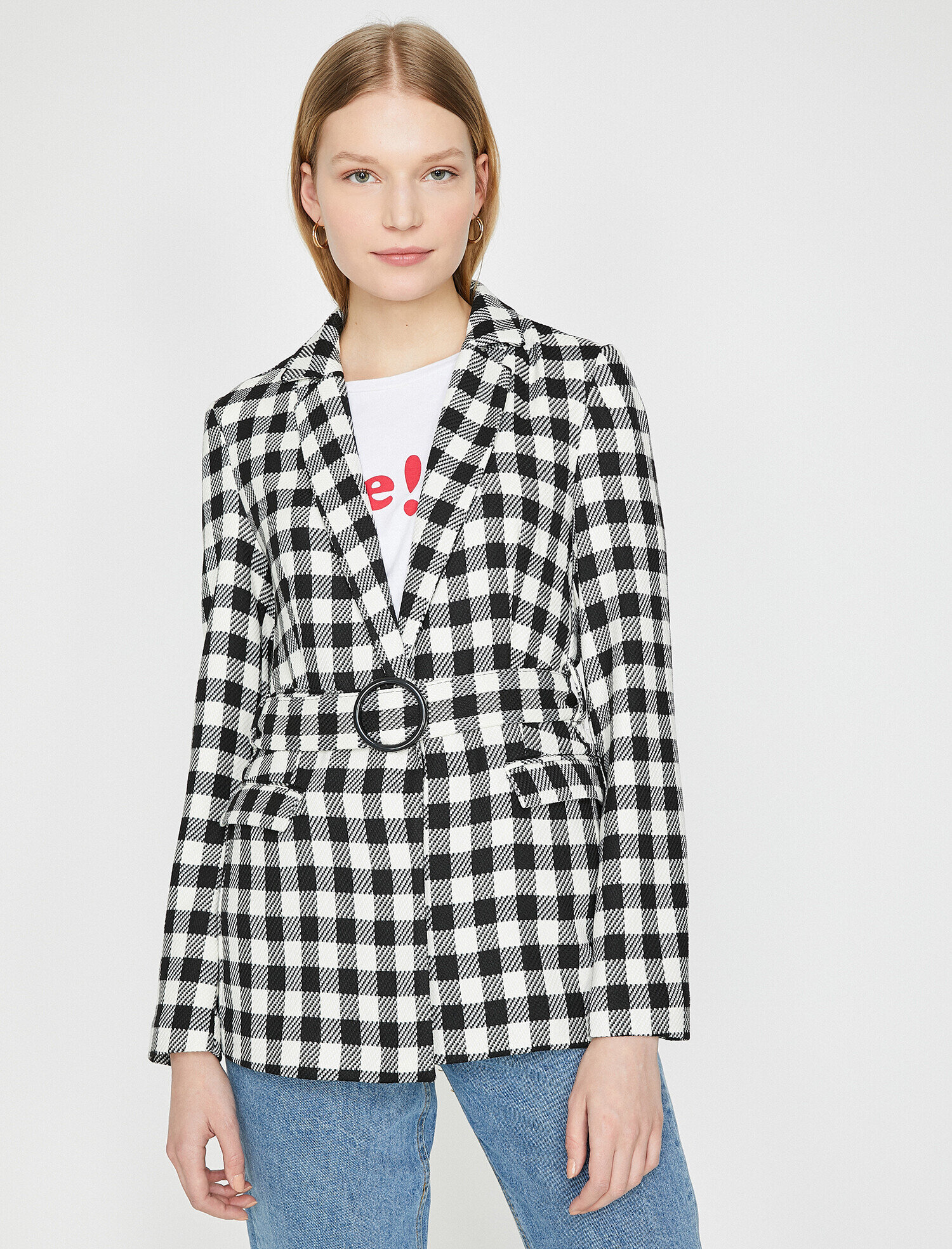   Kemer Detaylı Blazer Ceket