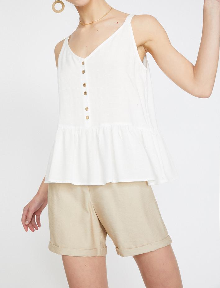  Düğme Detaylı Atlet