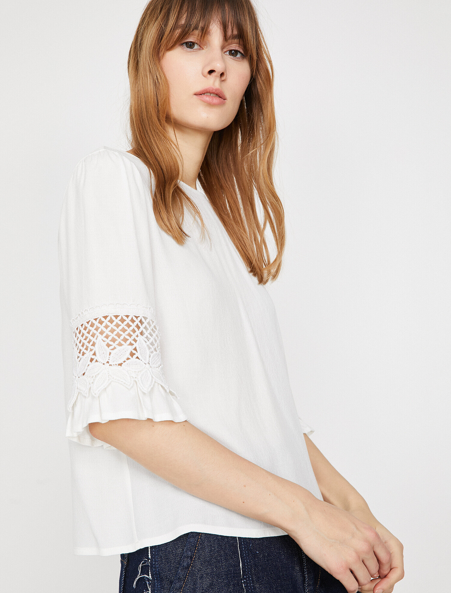   Dantel Detaylı Bluz