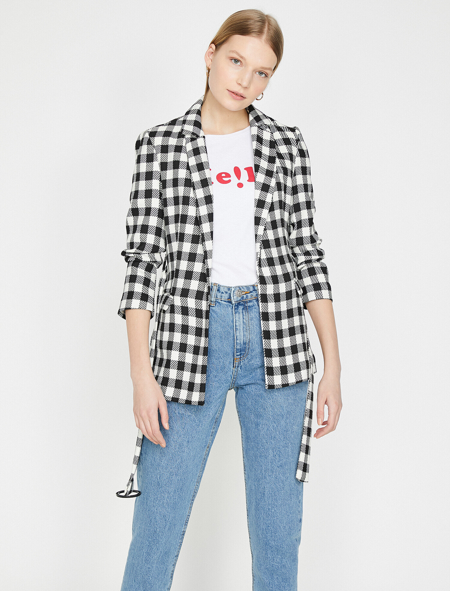   Kemer Detaylı Blazer Ceket