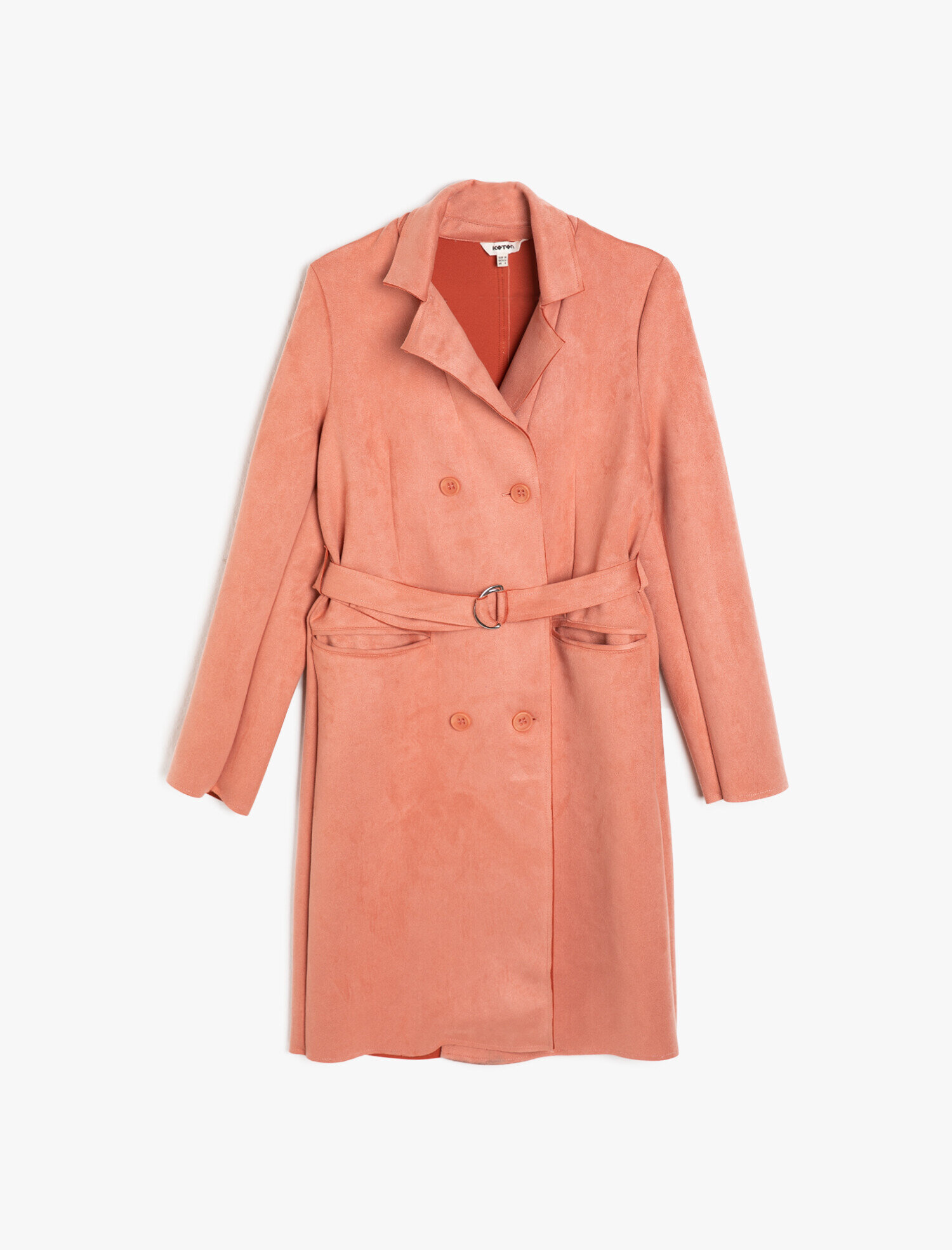   Süet Görünümlü Trençkot