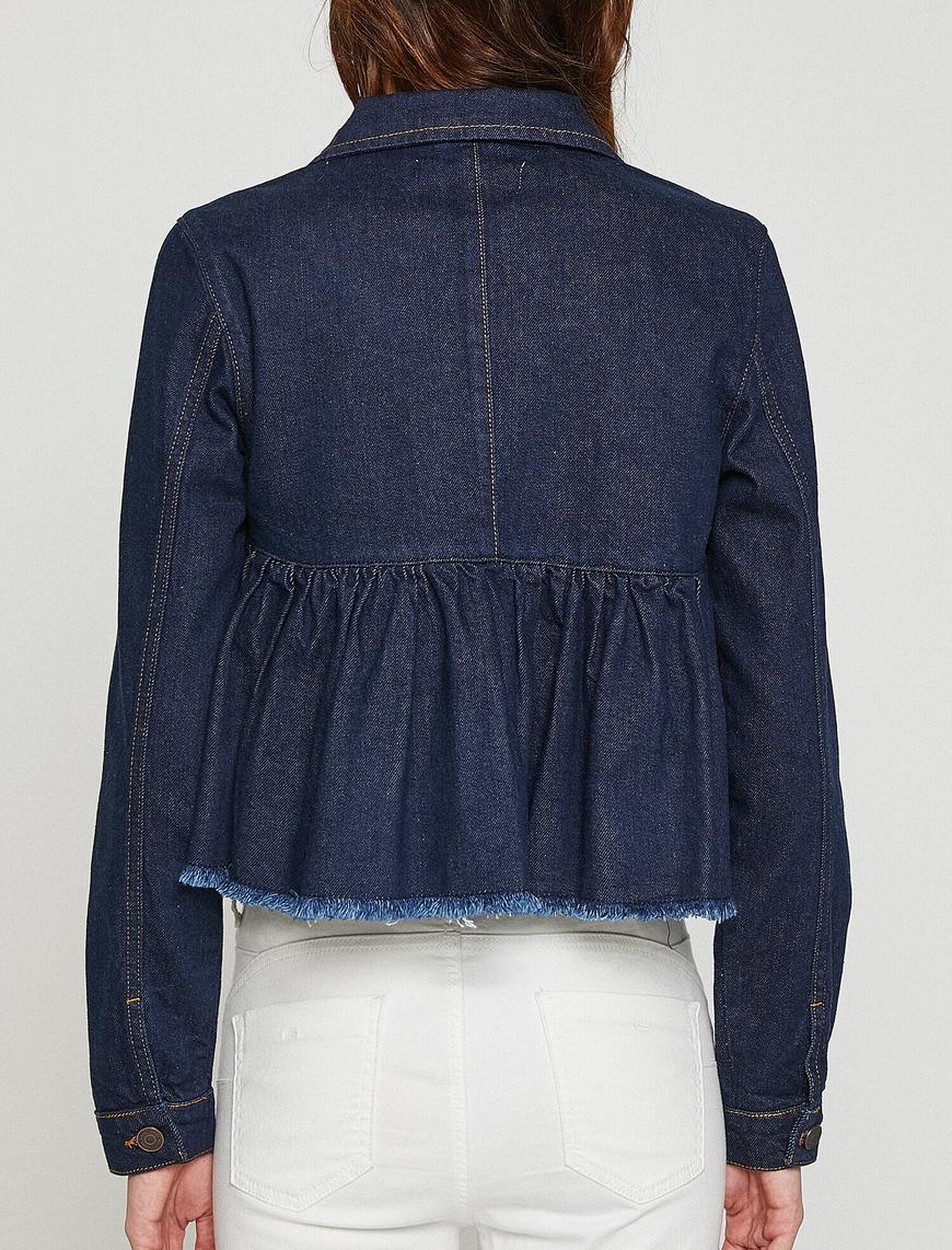   İşlemeli Jean Ceket