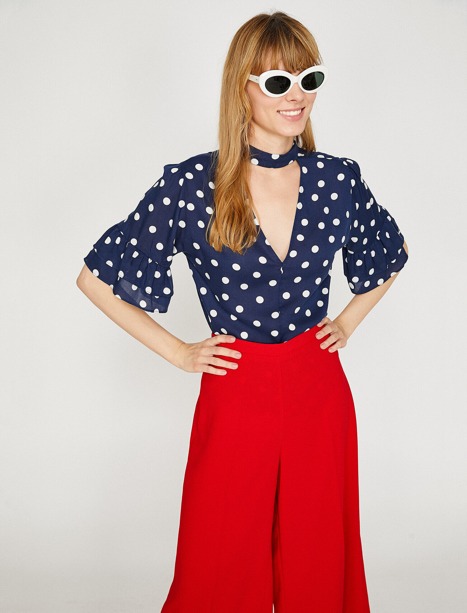   Puantiye Detaylı Gömlek