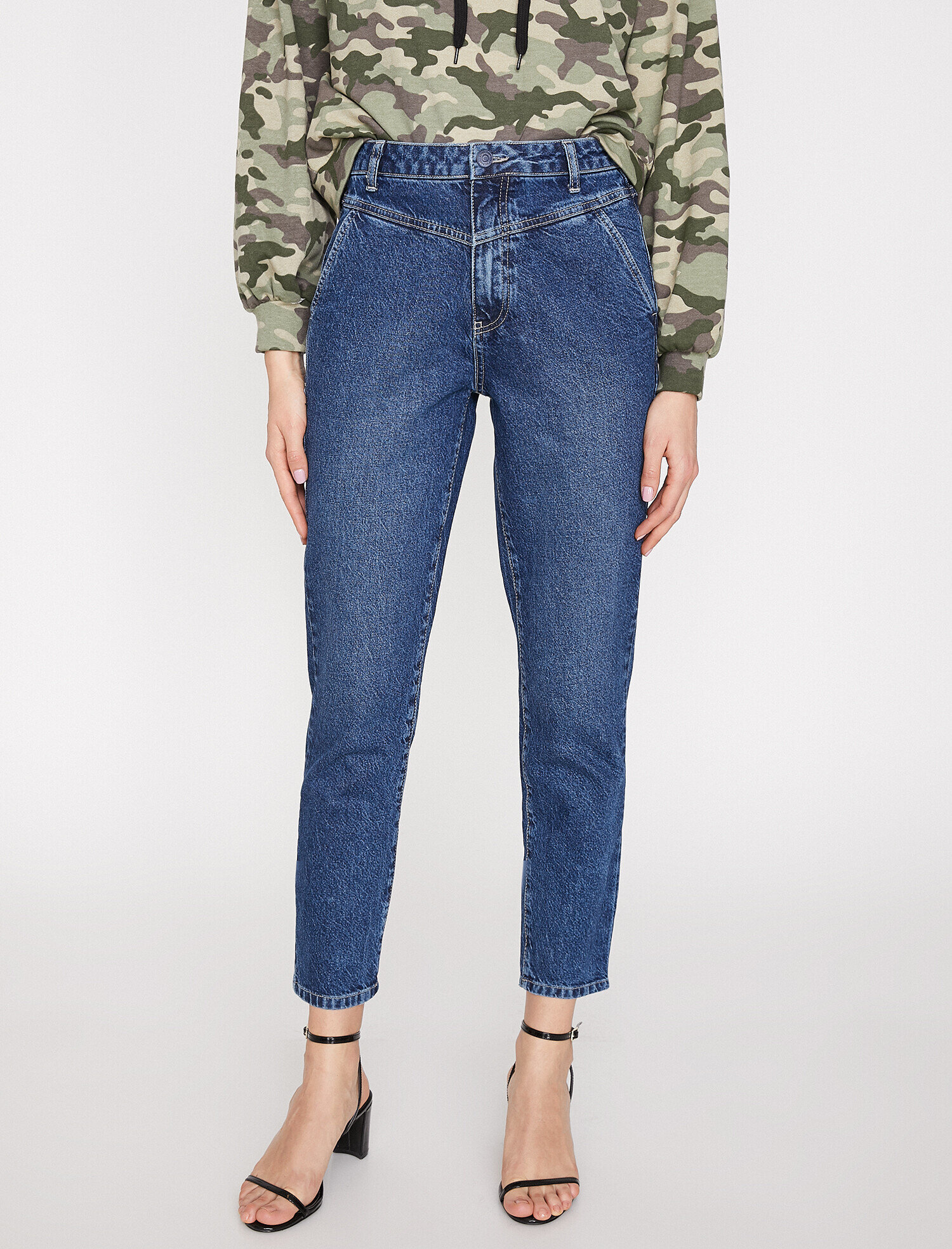   Carmen Jean - Yüksek Bel Dar Kesim Dar Paça Pantolon