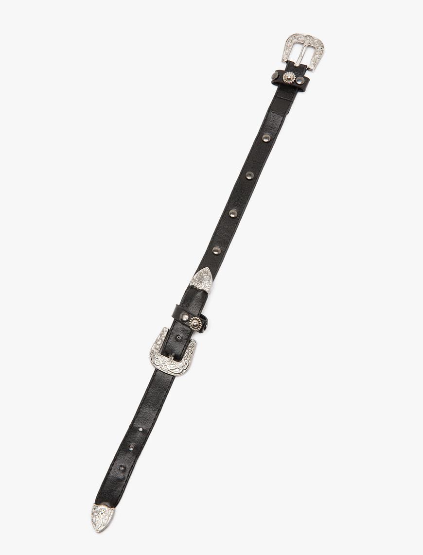 Kadın Kemer Detaylı Choker Kolye