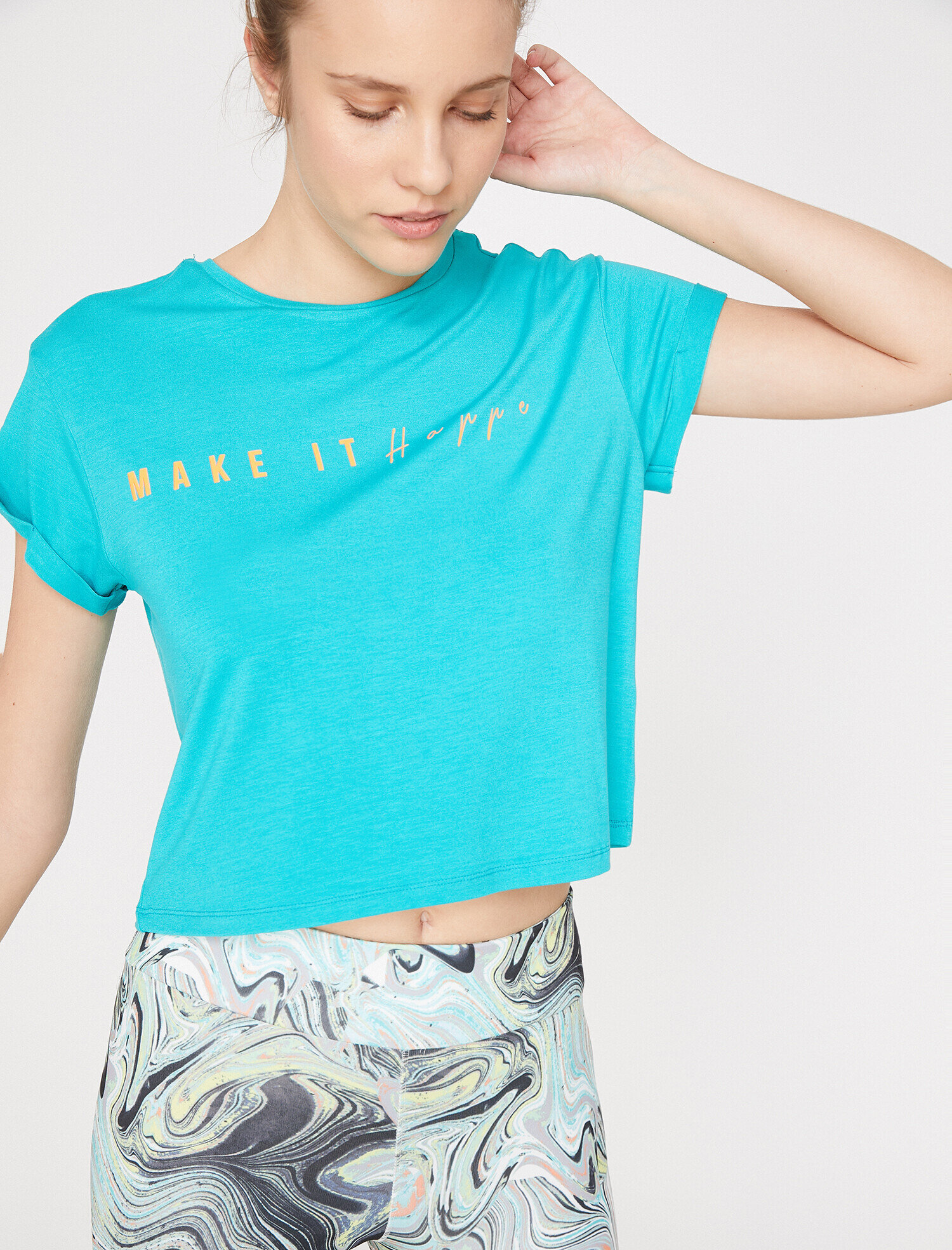   Spor T-Shirt Bisiklet Yaka Kısa Kollu