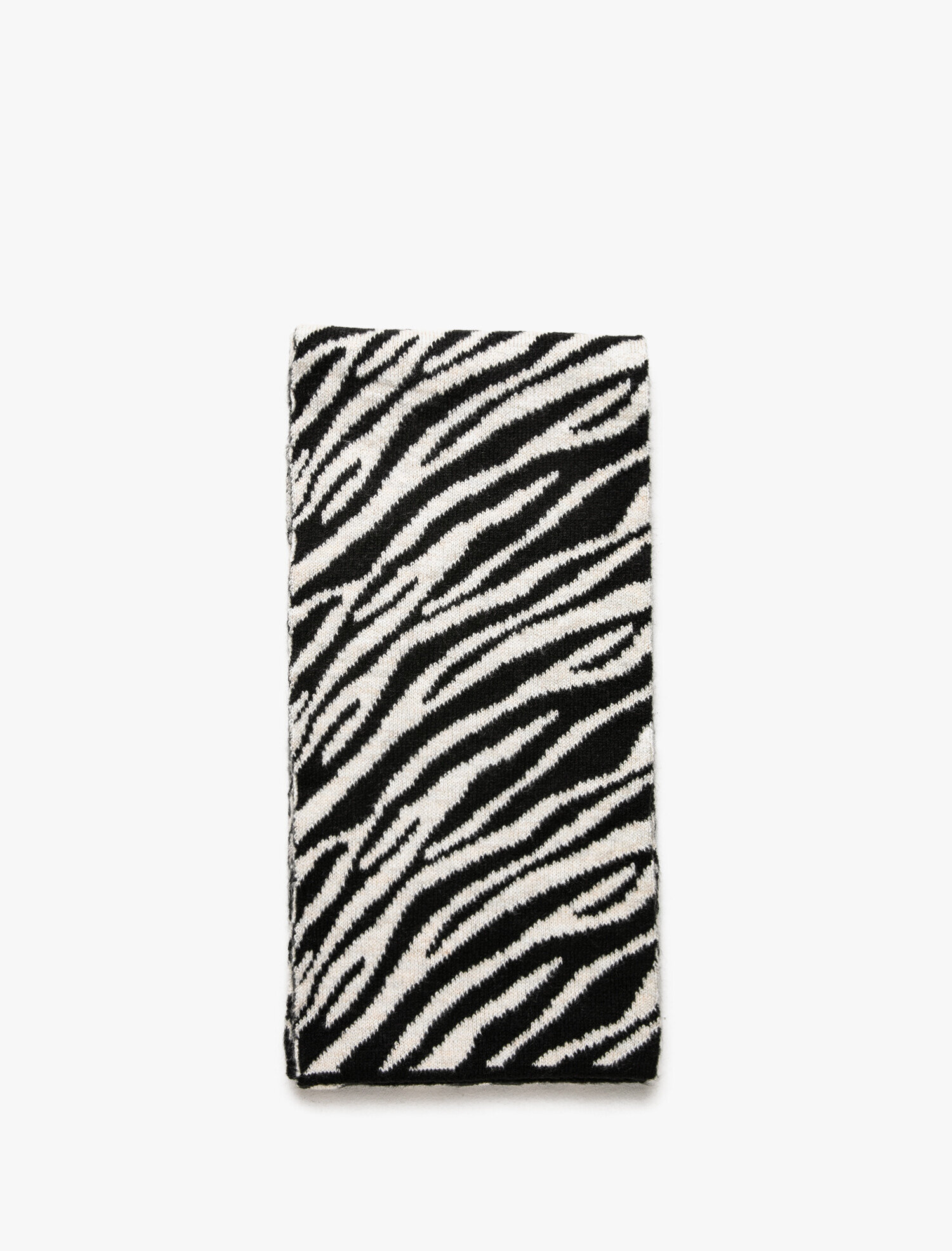  Kadın Zebra Desenli Triko Atkı