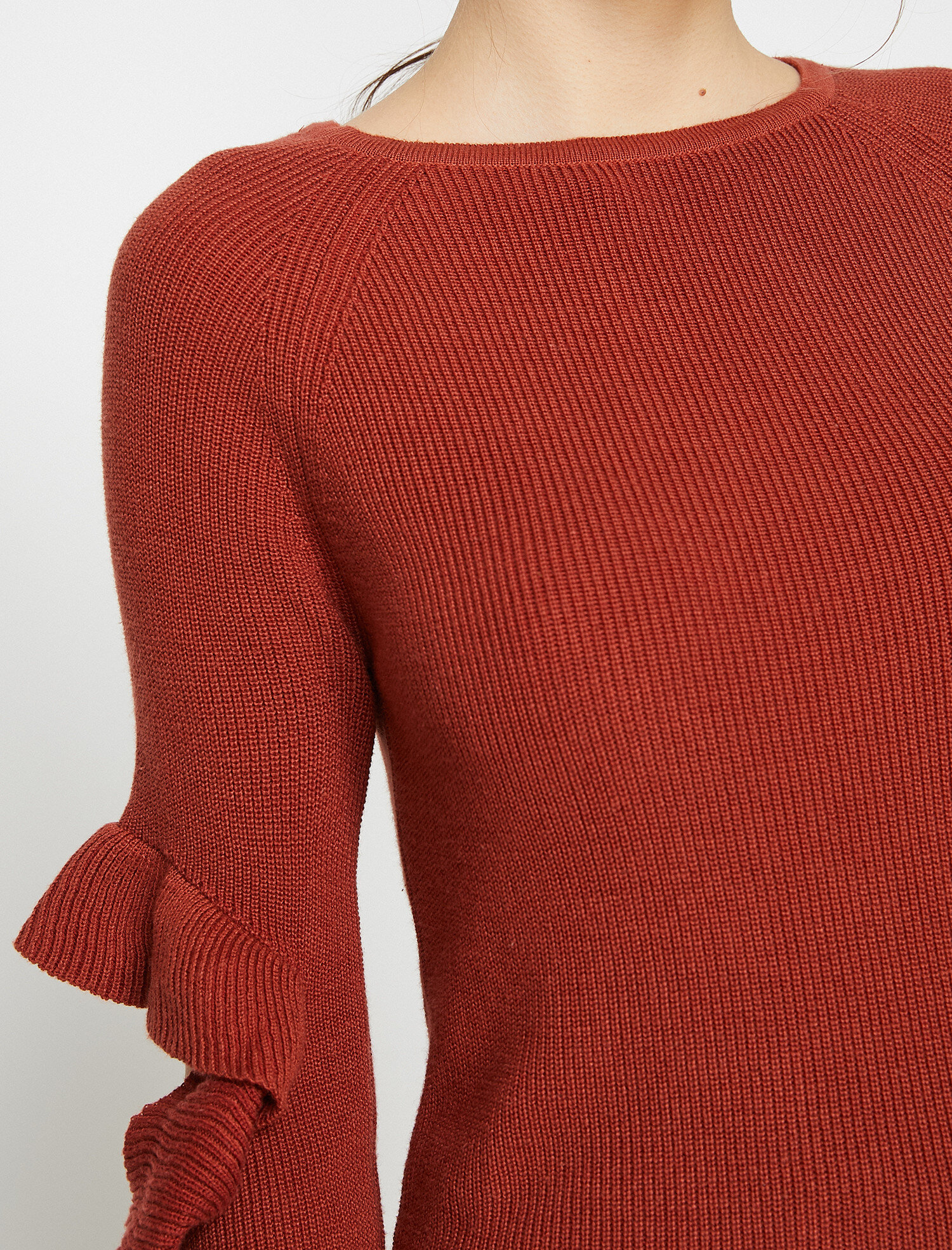   Kol Detaylı Triko Kazak