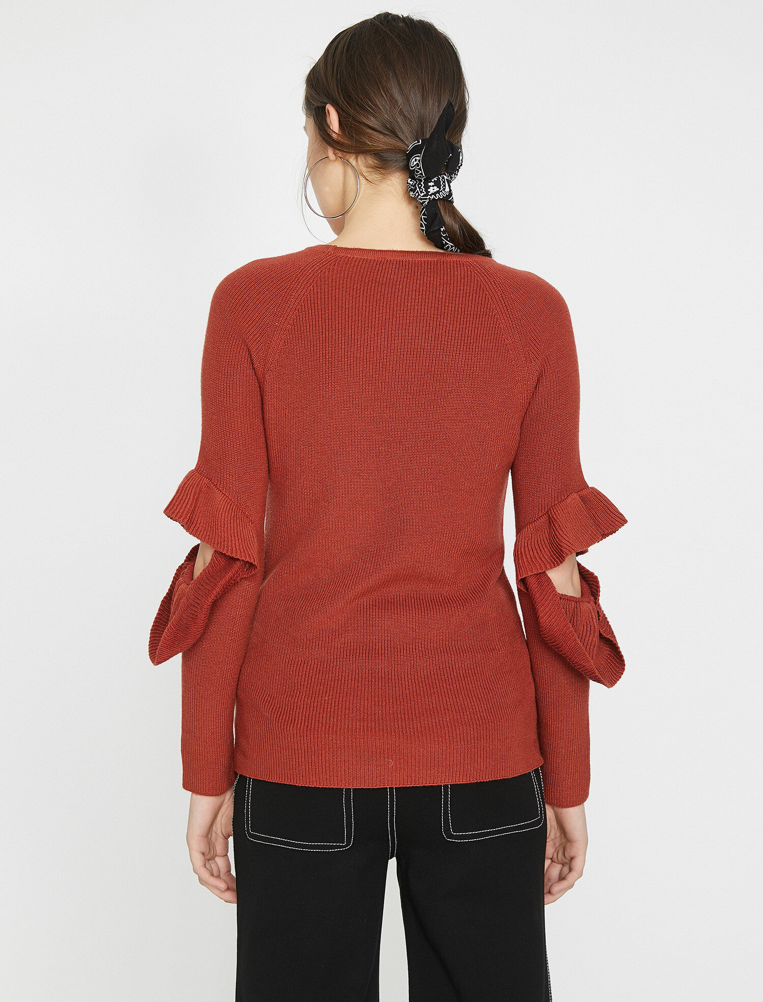   Kol Detaylı Triko Kazak