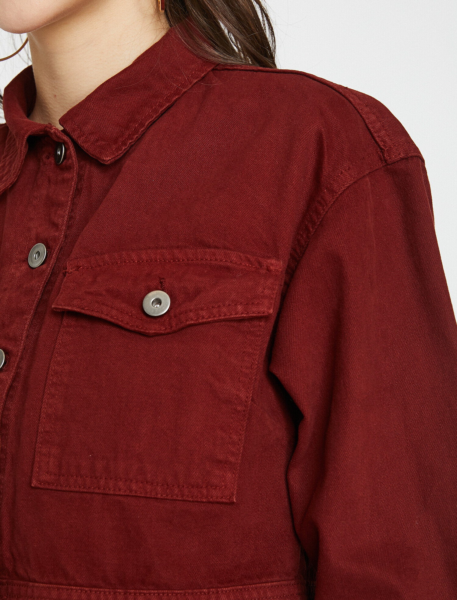   Cep Detaylı Jean Ceket