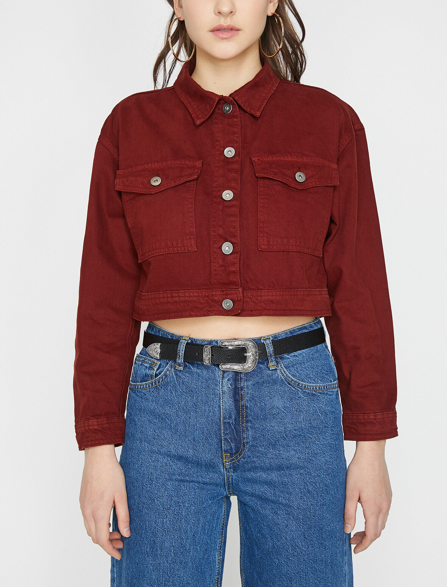   Cep Detaylı Jean Ceket