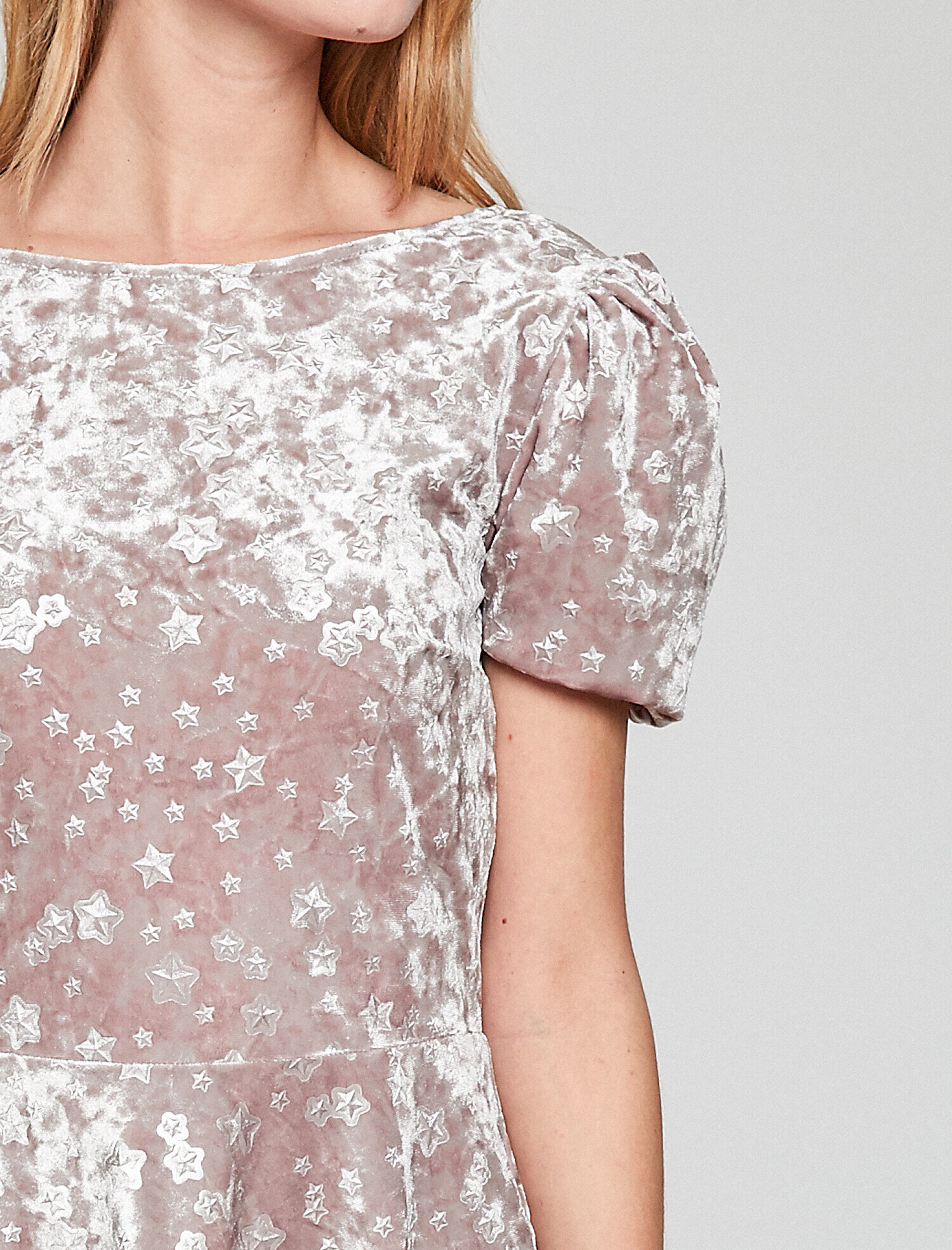   Desenli Kadife Elbise