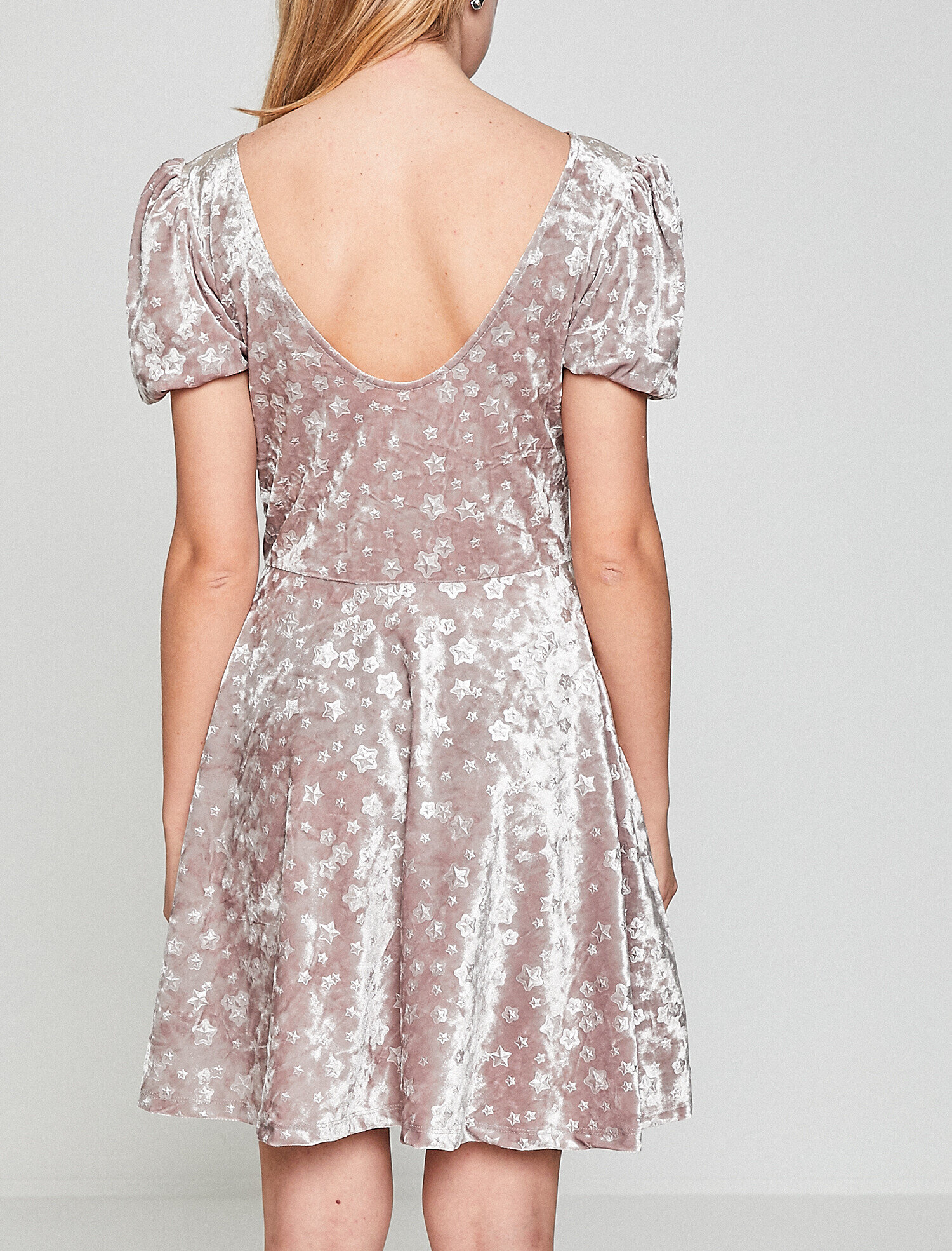   Desenli Kadife Elbise