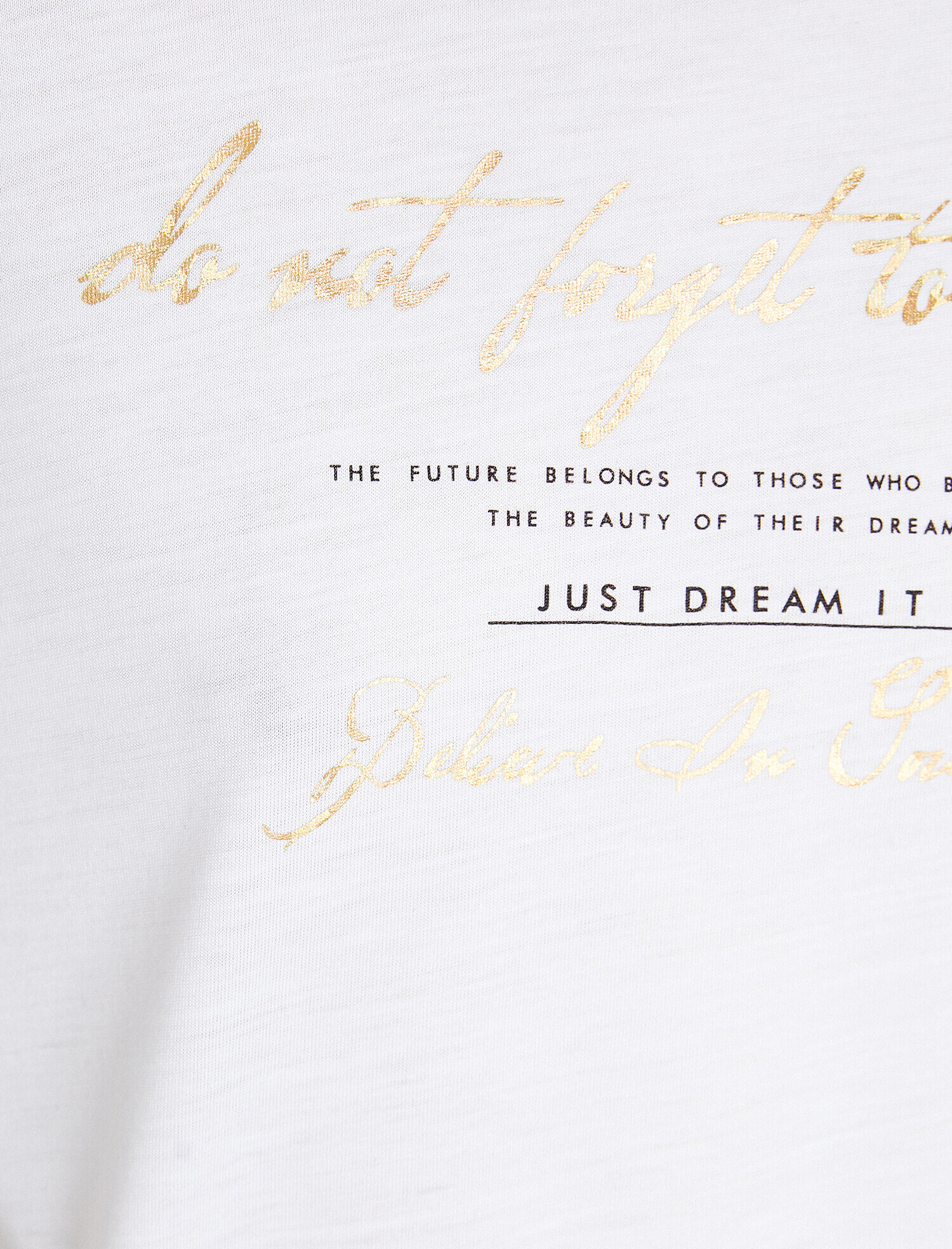   Varak Yazı Baskılı Bisiklet Yaka Standart Kalıp Tişört