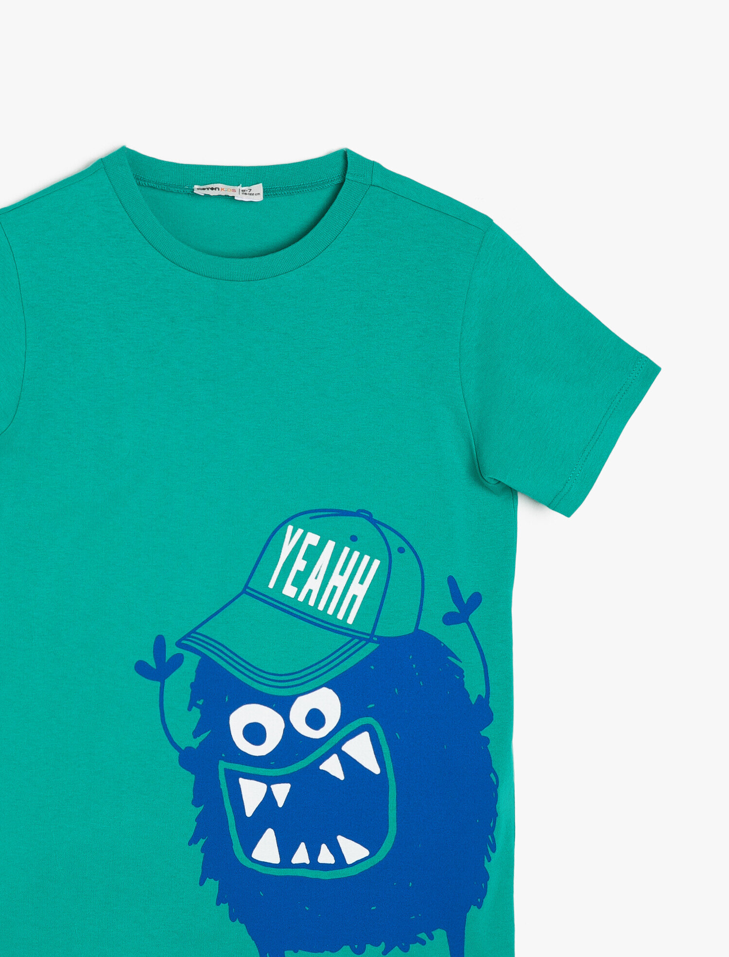  Erkek Çocuk Baskılı Tişört Kısa Kollu Bisiklet Yaka