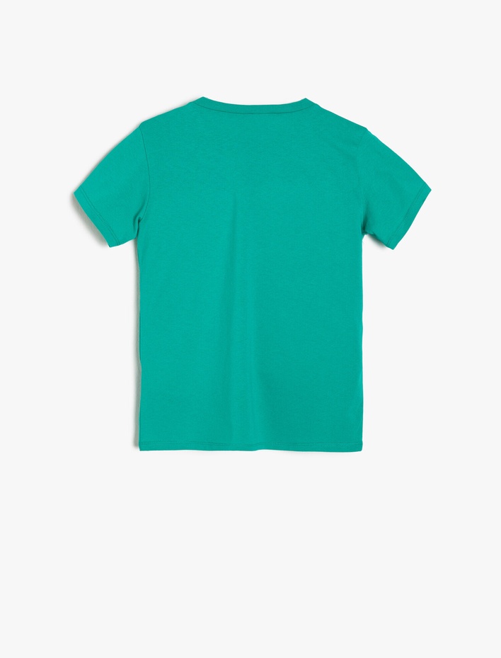 Erkek Çocuk Baskılı Tişört Kısa Kollu Bisiklet Yaka