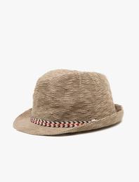 Desenli Hasır Şapka