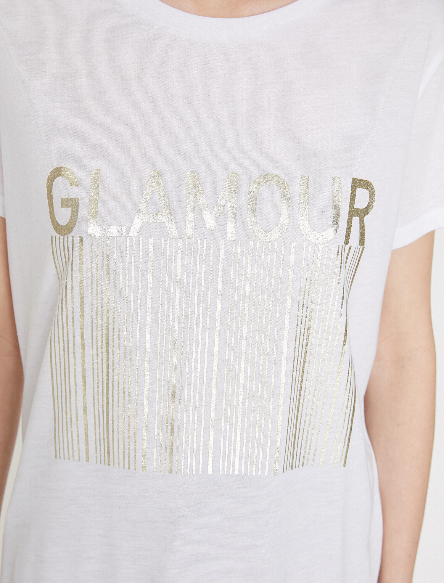   Varak Baskılı Bisiklet Yaka Standart Kalıp Tişört