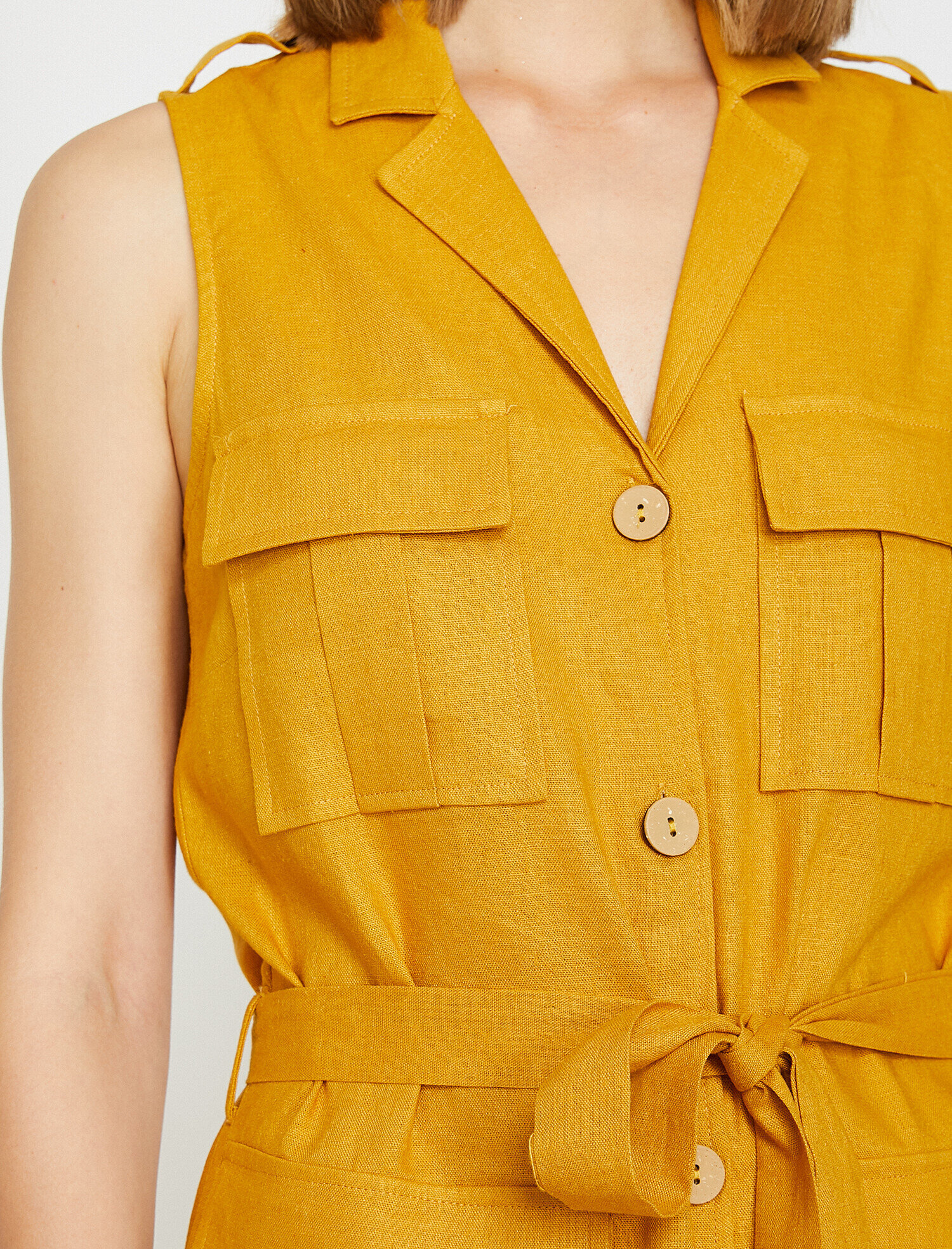   Düğme Detaylı Elbise