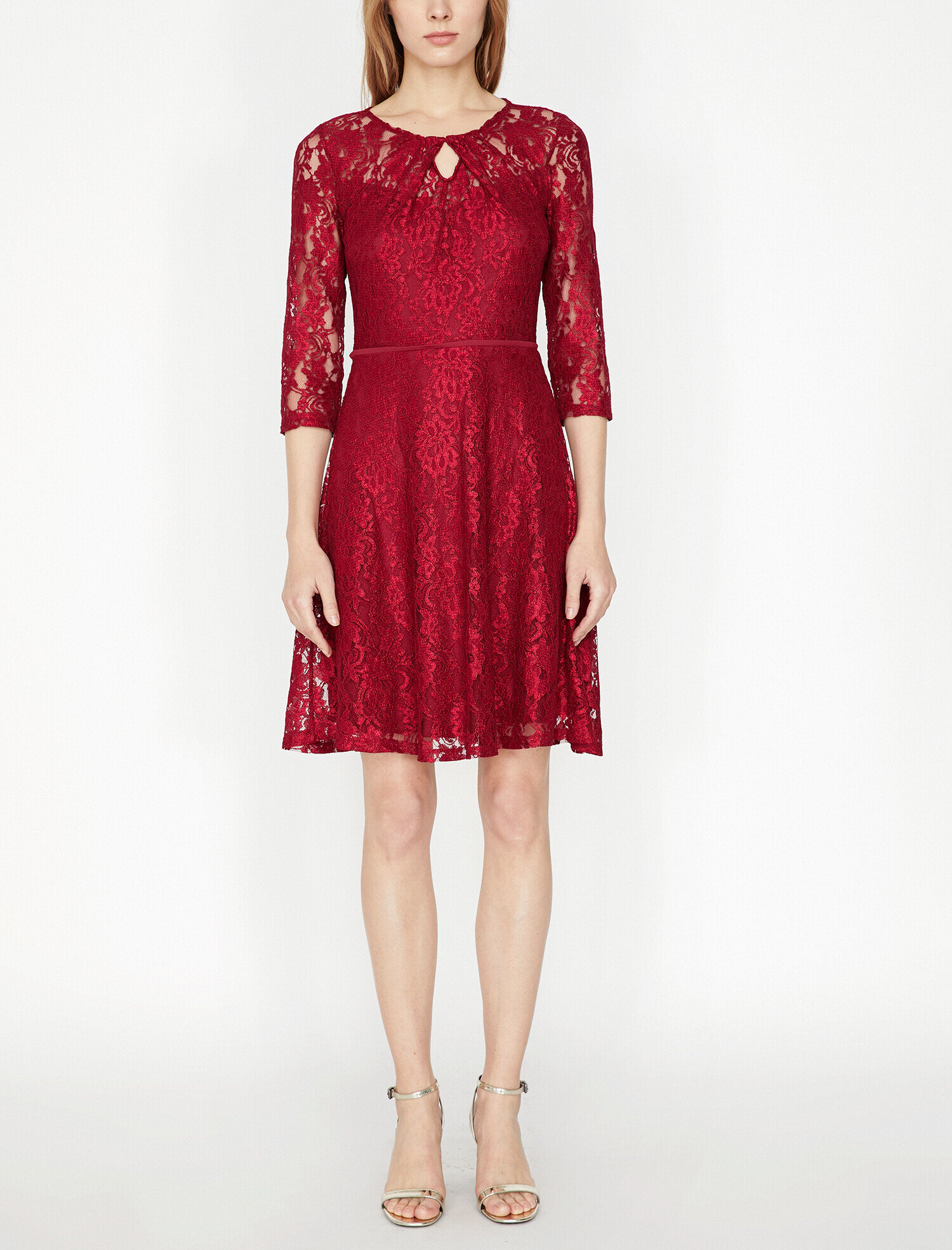   Dantel Detaylı Abiye Elbise